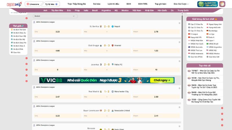 Cập nhật tỷ số bóng đá nhanh chóng tại KQBD 247